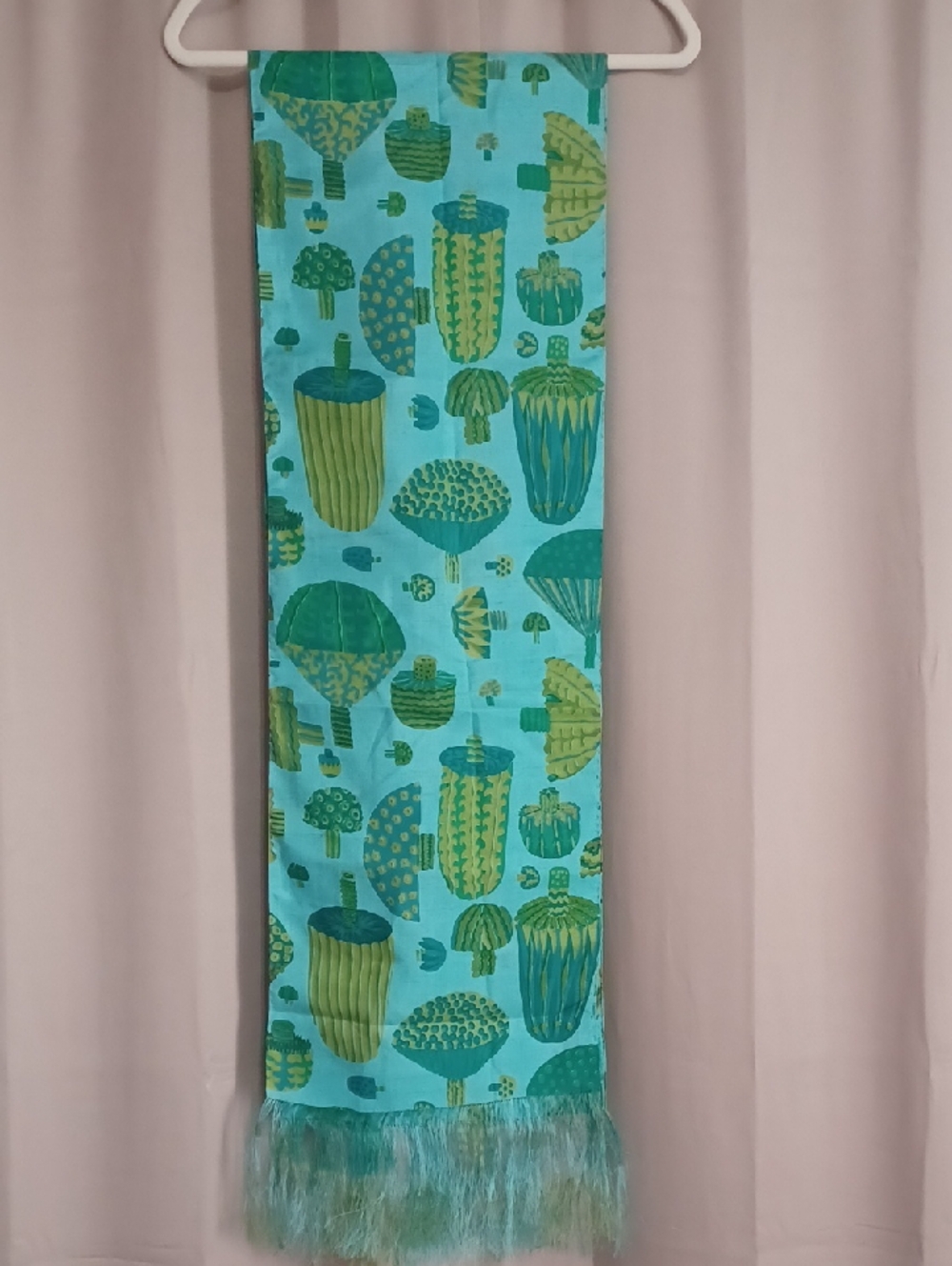 Vintage Thai Silk Scarf Star Of Siam Bangkok Handwoven Mod Botanical 72×12 - Picture 3 of 16
